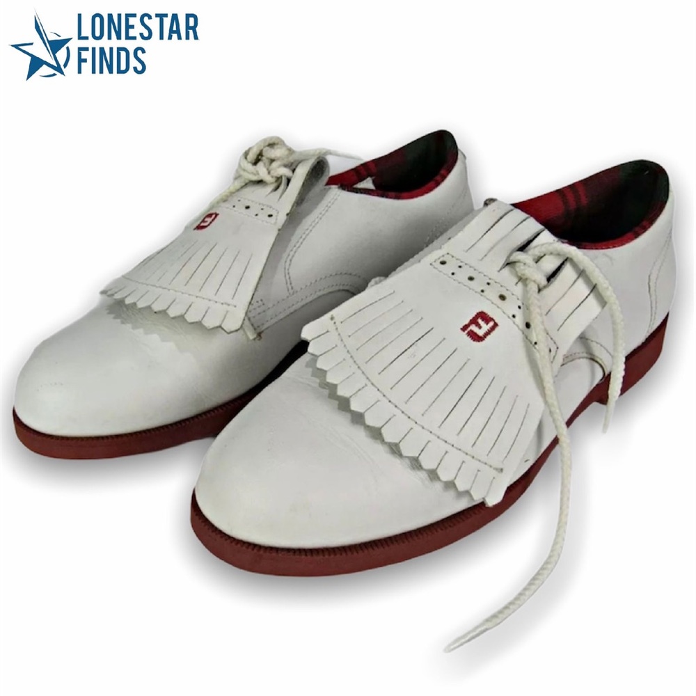 FootJoy White and Red Fringe Athletic Shoes